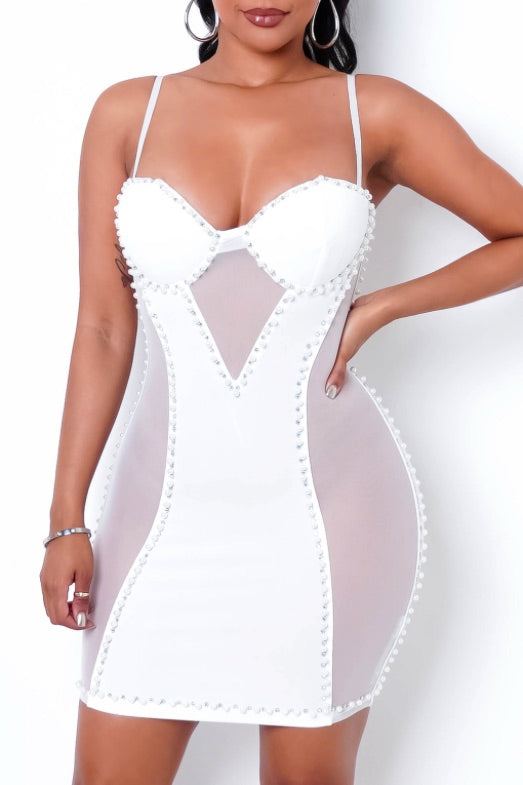 ALL WHITE AFFAIR MINI DRESS